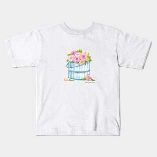 Pail of Roses Kids T-Shirt